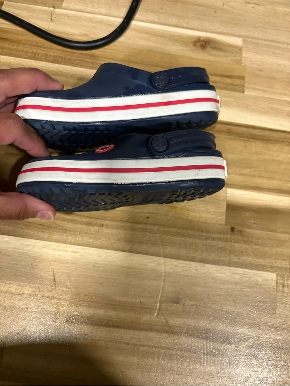 CROCS Kids Navy and Red Clog Sandals